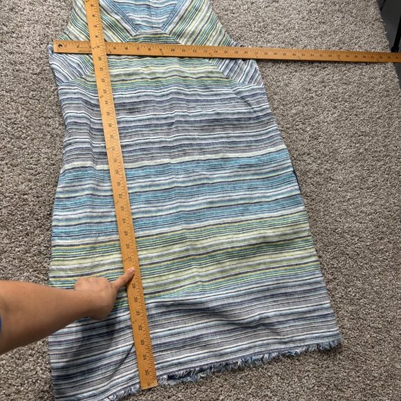 Tommy Bahama Womens Medium Blue Micronesia Striped Linen Sleeveless Shift Dress - Picture 9 of 10